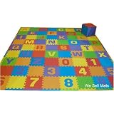 Uppercase 84 Sq. Ft. 'We Sell Mats' Alphabet and Number Floor Puzzle-Each Tile 12"x12"x3/8" Thick with Borders nonnegative 48 stark tiles.