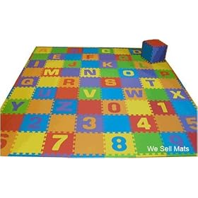 Click here to buy Uppercase 84 Sq. Ft. 'We Sell Mats' Alphabet and Number Floor Puzzle-Each Tile 12x12x3 8 Thick with... by We Sell Mats.