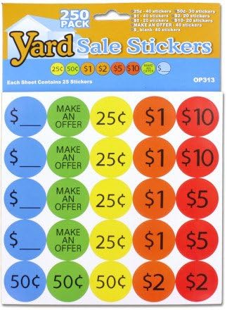 Assorted Yard Sale Stickers (24 Pieces)