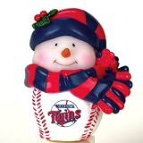 Pack of 2 MLB Minnesota Twins Musical Light-Up Snowman Christmas Ornaments 2.75"