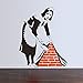 LUCKKYY Maid Sweeping Wall Decals Vinyl Wall Stickers for Nursery Baby Girls Kid's Room