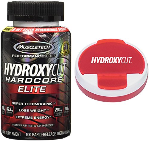 Hydroxycut Hardcore Elite-Svetol Green Coffee Bean Extract Formula, 100ct, 100mg Coleus Forskohlii, 56.3mg Yohimbe, 200mg Green Coffee, 100mg L-Theanin (100 ct w/ Pill Organizer)...