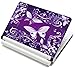 Meffort Inc Laptop Skin Sticker Cover Art Decal Decorative Stickers Fits Laptop up to 17.3 Inch (Included 2 Wrist Pads) - Purple Butterflies