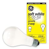 GE Lamps 23068 15-Watt-135-Watt-150-Watt A21 Security 3-Way, Soft White