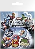Marvel's The Avengers - 6 Piece Button / Pin / Badge Set (Logo, Characters, Iron Man, Thor, Captain America & THe Hulk)