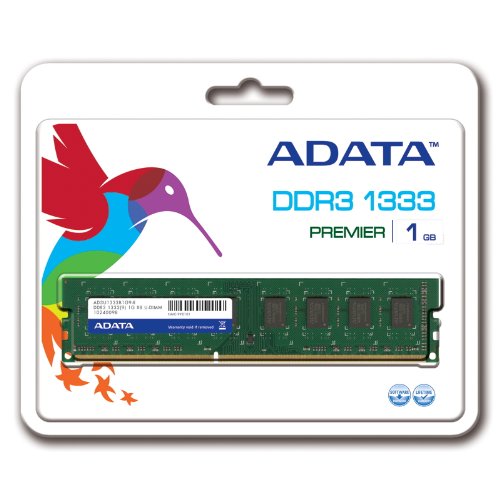 A-Data PC1333 1GB Arbeitspeicher (1333 MHz, 1x 1GB, DDR3) Retailverpackung Preisvergleich