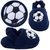 Navy Soccer Infant and Toddler Slippers for Boys