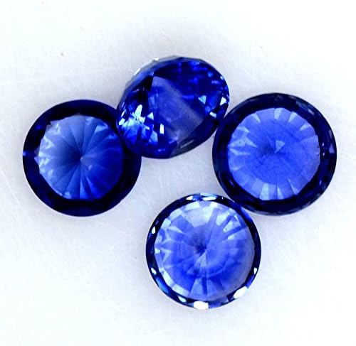 Starjewelryco 1.38 Cts Natural Lustrous Royal Blue Sapphire Round Cut Lot Ceylon Loose 4 mm