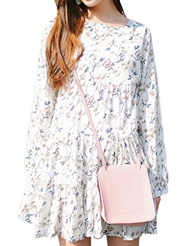 ナナコレクション Nana_Collection 秋 春 ワンピース ショート丈 ミニ 花柄 aライン 長袖 レディース フレア ティアード カジュアル