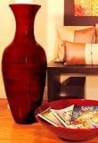 Shopping The Globe 36 Tall Bamboo Mahogany Red Floor Vase