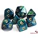 Big Cherry Poly Dice Set, MINI Pearl Green, 7 Polyhedron Dice D4 D6 D8 D10 D12 D20 D00
