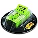 Post-it Message Flags, "Sign and Date", Bright Green, 1-Inch Wide, 200/Desk Grip Dispenser, 1-Dispenser/Pack