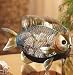 Pack of 2 Hand Sculpted Metal Fish Decorative Nautical Figure Baskets 13"