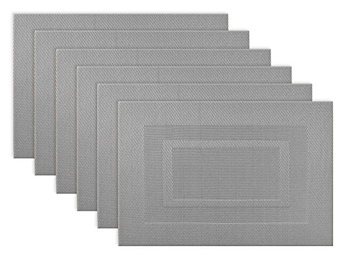 DII Everyday, Easy to Clean Indoor/Outdoor Woven Vinyl Double Border Placemats, 13x18