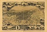 GIANT Wall Sticker of: Panoramic map of historic Stockton, San Joaquin County, Cal. 1895 Copyrighted by John H. Mitchell.