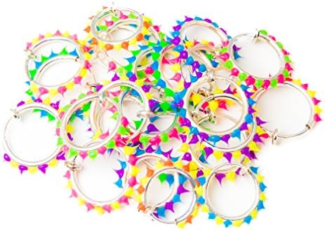 20-pack Non-piercing Fake Hoops w/ Silicone - Perfect for Lip, Nose, Eyebrow Cartilage &amp; Ear - For All Ages