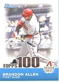 2010 Bowman Topps 100 Prospects Baseball Card # TP23 Brandon Allen - Arizona Diamondbacks (Top 100 Prospect) In A Protective Screwdown Case!