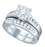 0.94CTW DIAMOND 0.30CT CENTER ROUND BRIDAL SET