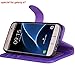 Arae Case Compatible for Samsung Galaxy s7, [Wrist Strap] Flip Folio [Kickstand Feature] PU Leather Wallet case with ID&Credit Card Pockets (Purple)