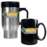 Dallas Stars NHL Stainless Steel Travel Mug and Black Ceramic Mug Set
