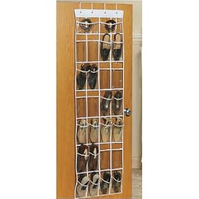 <b>24 Pocket Over the Door Vinyl Shoe Organizer - Clear by Richards Homewares</b>