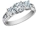 Jewelry : Certified Diamond Ring 2.0 Carat (ctw) in 14K White Gold - IGI Certified