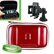 Garmin n?vi GPS 4.3-Inch Portable GPS Navigator Accessories Kit for ALL 4.3 GPS Models: ** RUBY RED ** Hard Storage Case + 4.3 GPS Window Mount + Live * Laugh * Love Vangoddy Wrist Band!!!