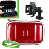 Garmin GPS Navigator CANDY GLOSS RED accessory, protective hard-shell portable carrying case with carabiner clip for Garmin GPS Navigator nüvi 670 Garmin Nuvi 265WT Garmin Nuvi 880 Garmin Nuvi 265WT Garmin nuvi 285WT Garmin Nuvi 780 Garmin Nuvi 850 4.3-Inch+ GPS windshield Mount!!+VG *LIVE*LAUGH*LOVE* Wrist Band