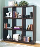 Contemporary Style Cappuccino Finish Book Case / Bookshelf