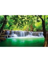 Home Improvement: Paradise photo wall paper - waterfall in the jungle - jungle river Kanchanaburi Thailand Si Sawa mural - XXL wall decoration 55 Inch x 39.4 Inch - GREAT ART
