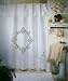 Vintage Battenburg White cotton shower curtain