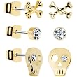 Pirate Booty Skull and Bones Stud Earring Set