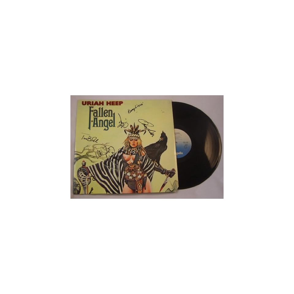 Uriah Heep Fallen Angel Hand Signed Autographed Record Album Lp With On Popscreen