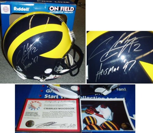 Charles Woodson Signed Michigan Helmet Inscribed