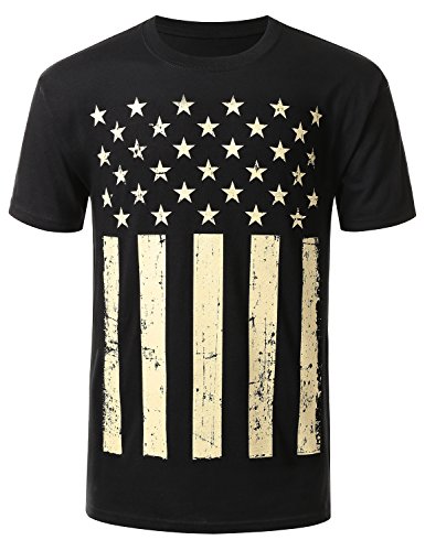 URBANCREWS Mens Hipster Hip Hop USA American Flag Print T-shirt (Various Prints)
