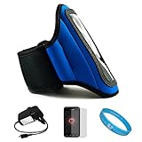 Blue Durable Moisture Resistant Neoprene Protective Exercise Workout Armban ....