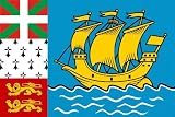 SaintPierre And Miquelon Flag 6 Inch X 4 Inch Window Cling