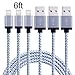 Eashion 343225532 iPhone Lightning to USB Cable Braided Charging Cord for iPhone 7, 7plus, 6S, 6S Plus, 6 Plus, 6, 5S, 5C, 5, iPad Mini, Air Compatible with iOS10 - White