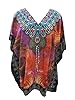 Boho Poncho Kaftan Tops Multicolor Printed Tunic Top