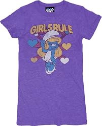 Junk Food Smurfs Smurfette Girls Rule Lilac T-shirt Tee