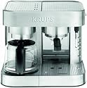 KRUPS XP604 Die Cast Pump Espresso Machine and Coffee Maker Combination with Milk Frothing Nozzle, 10-Cup, Silver