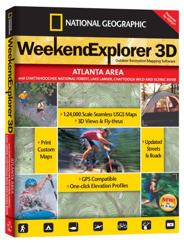 TOPO! Weekend Explorer 3D Outdoor Recreation Mapping Software (Atlanta Area)