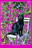 Rose Garden Black Cat 1000 Pc Jigsaw Puzzle