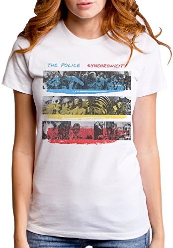 The Police 'Synchronicity' Womens White T-Shirt (Small-Juniors)