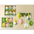 Natur-Ei mit Ostermotiv zum H�ngen 6er Set als Osterdekoration f�r den Osterstrauch, 2 Varianten