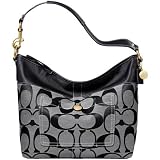 AUTHENTIC COACH SIGNATURE STRIPE LARGE SHOULDER BAG 11689 (BW/Black)