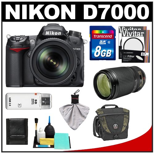 Nikon D7000 Digital SLR Camera & 18-105mm VR + 70-300mm VR AF-S Lens + 8GB Card + Filters + Tamrac Case + Accessory Kit