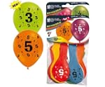 10 bunte Luftballons mit der Zahl: 3...