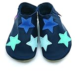 Stars Navy Colours, cute soft leather baby shoes, Small 0-6 Months [並行輸入品]