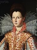 Wallmonkeys Peel and Stick Wall Decals - Portrait of a Lady, Bust Length, Wearing an Embroidered Dress with Lace Ruff Collar by Studio of Santi Di Tito - Removable Graphic